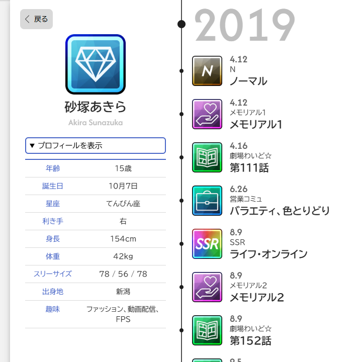 デレステ歴史年表 スクショ